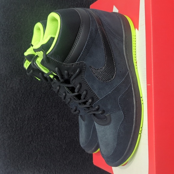 NWT Nike Air Lunar Force Sky High Wedge Black Suede Shoes - Picture 5 of 10